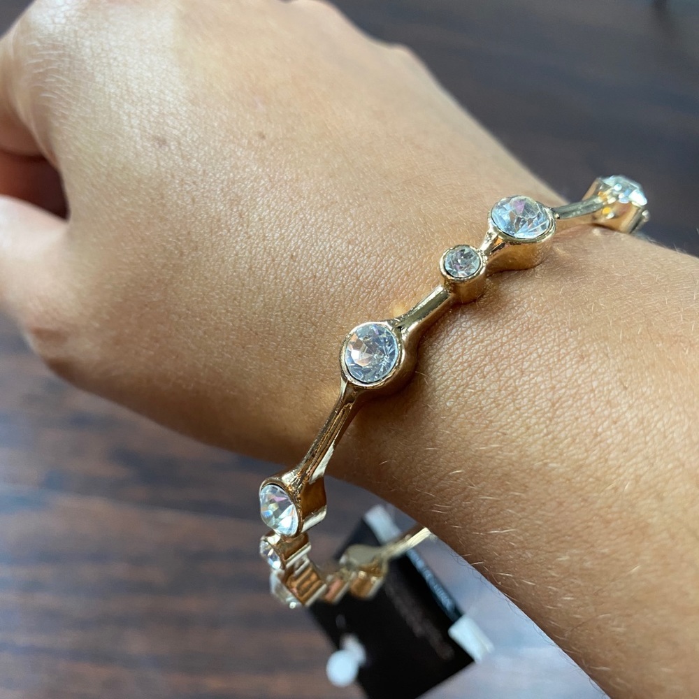 Gold and Rhinestone Bangle - Picture 6 of 6